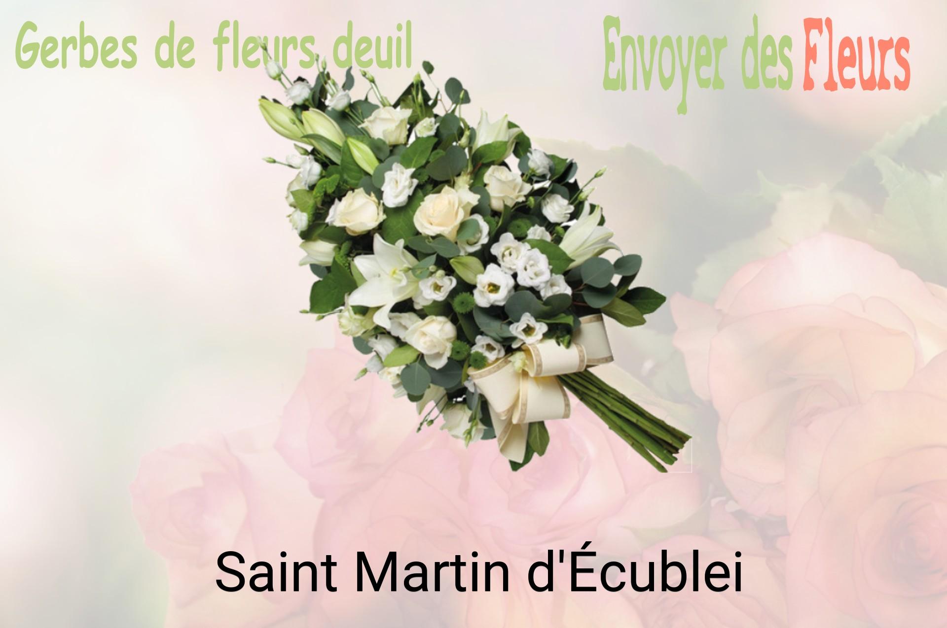 Gerbe de fleurs de deuil livrée à Saint-Martin-d'Écublei